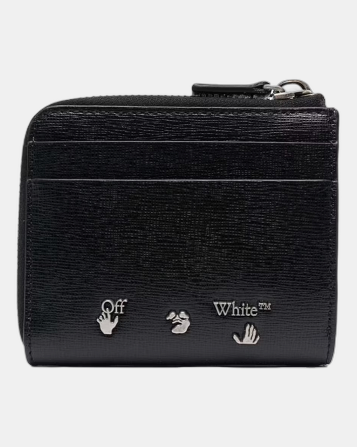 Off-White 3D Diag Saff (4 Card Slot) Zip Wallet Black
