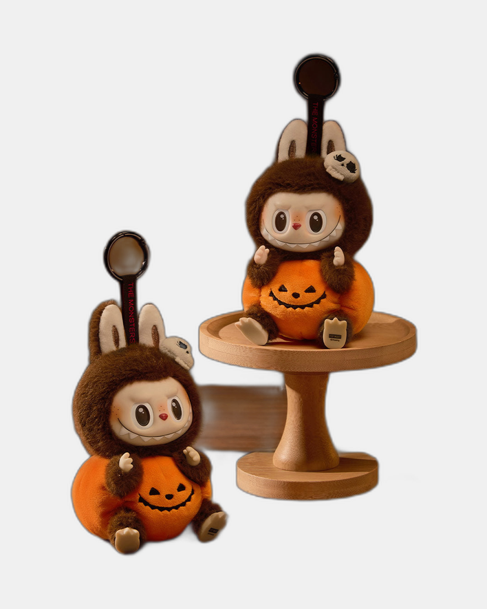 Pop Mart Labubu Happy Halloween Party Series-Sitting Pumpkin Vinyl Plush Pendant