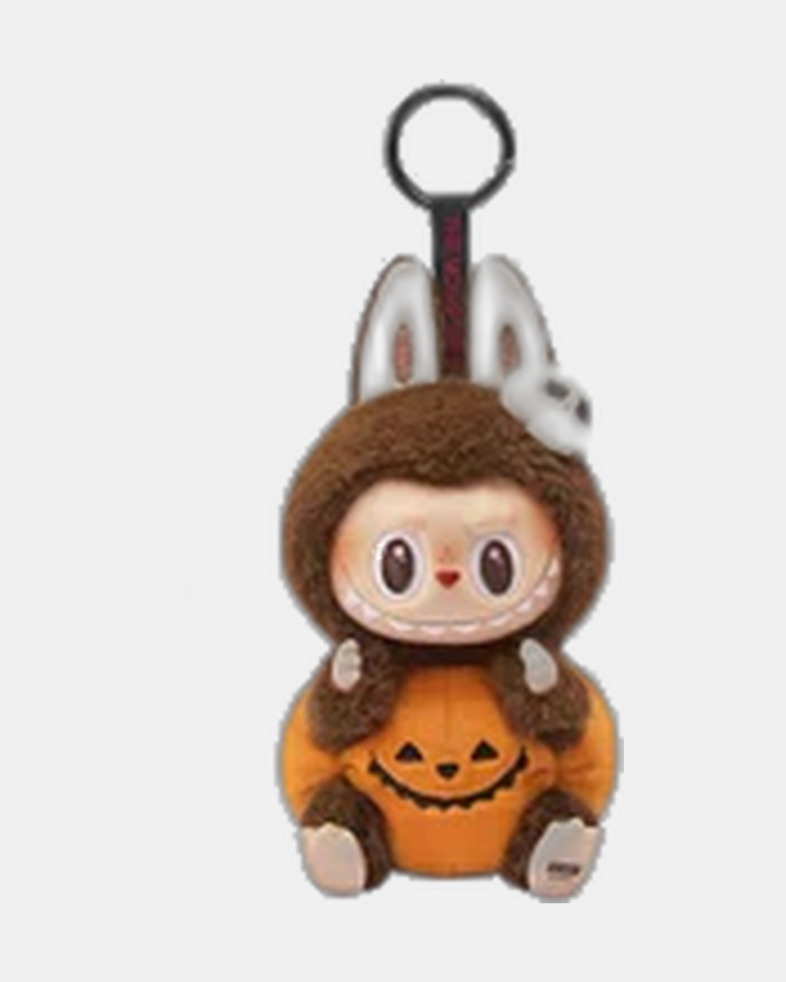 Pop Mart Labubu Happy Halloween Party Series-Sitting Pumpkin Vinyl Plush Pendant