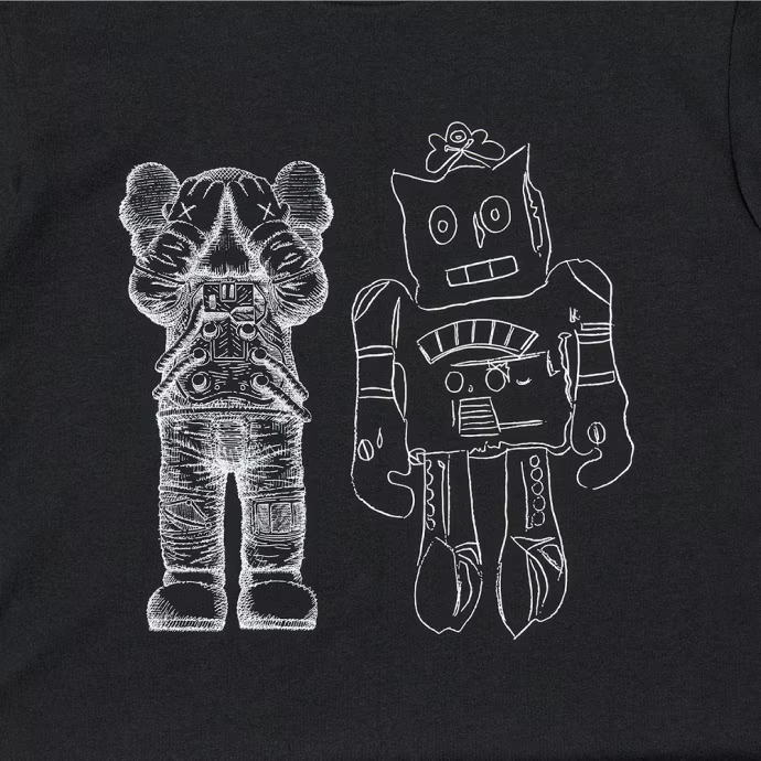 KAWS x Uniqlo Warhol UT Grafik-T-Shirt Schwarz