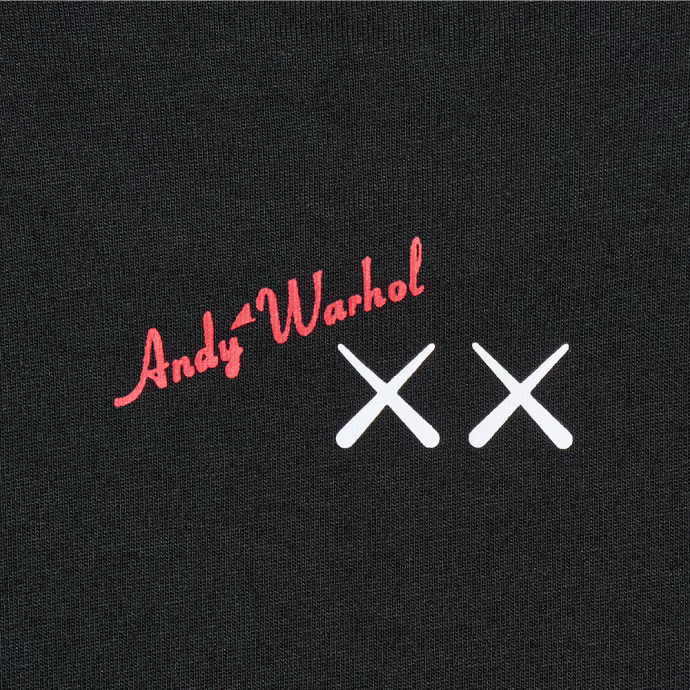 KAWS x Uniqlo Warhol UT Grafik-T-Shirt Schwarz