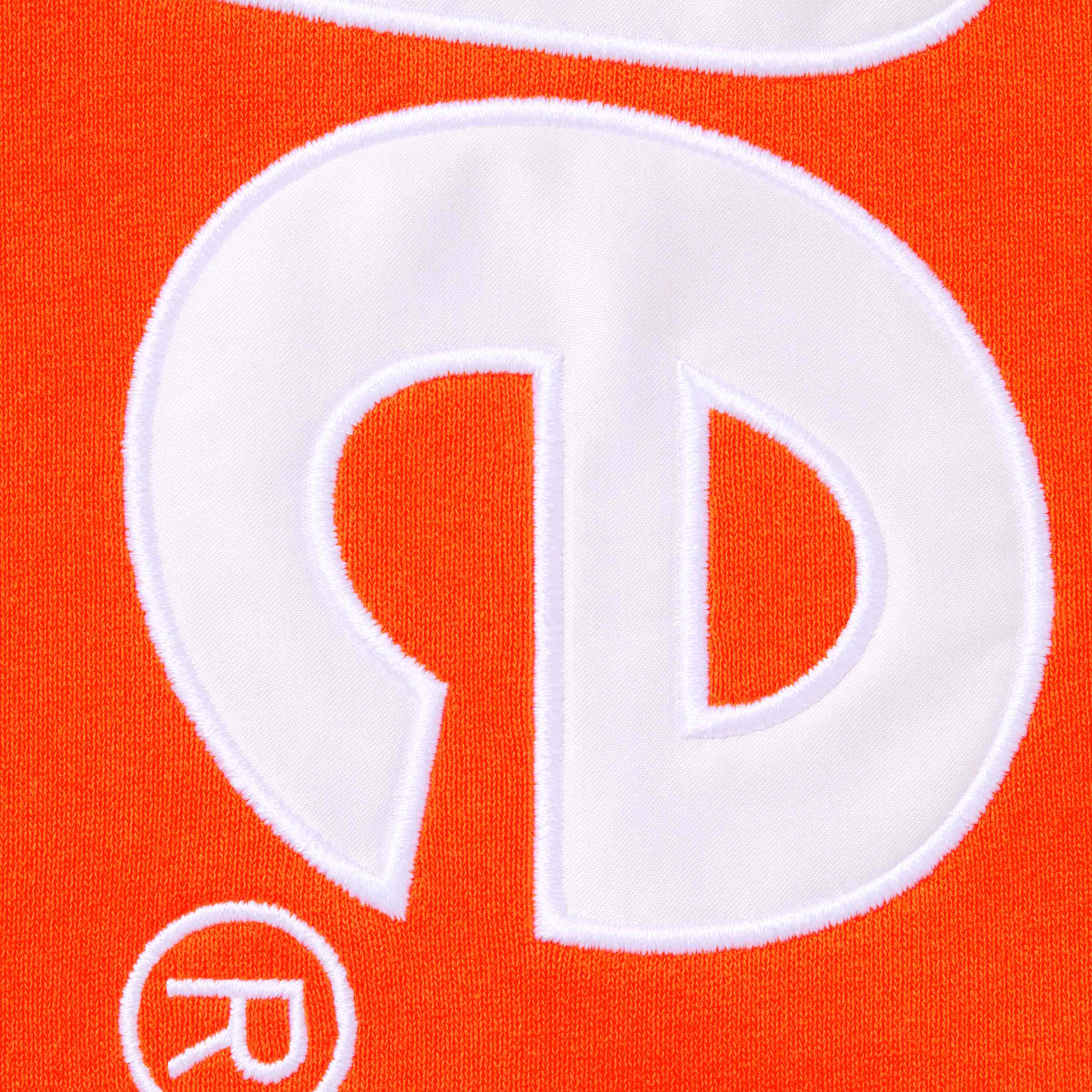 Supreme Satin Appliqué Hooded Sweatshirt Bright Orange