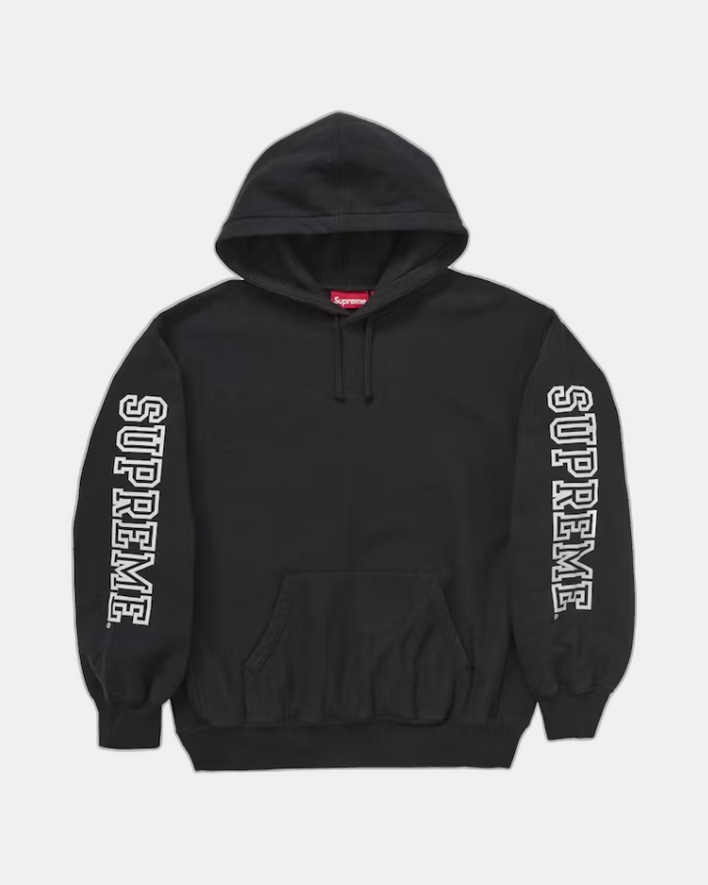 Supreme Collegiate Sleeve Hooded Sweatshirt Black