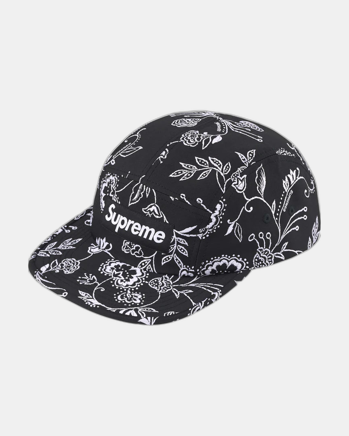 Supreme Floral Jacquard Camp Cap Black