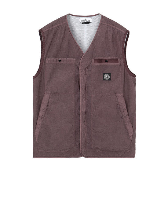 STONE ISLAND BURGUNDY SEERSUCKER VEST