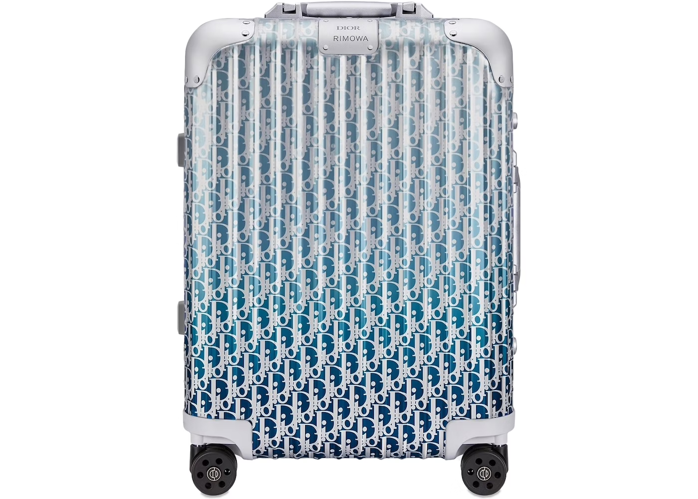 Dior x RIMOWA 4-Wheel Cabin Suitcase Aluminium Dior Oblique Blue Gradient THE GARDEN