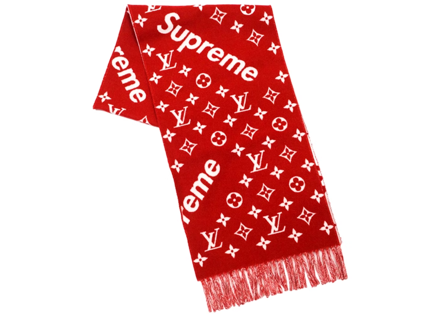 Supreme x Louis Vuitton Monogram Scarf Red THE GARDEN