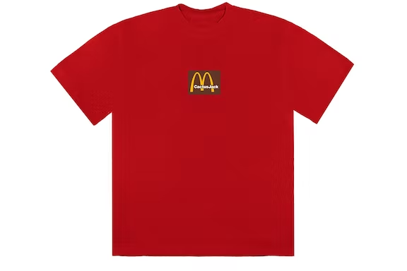 Travis Scott x McDonald&#39;s Sesame Inv III T-shirt Red THE GARDEN