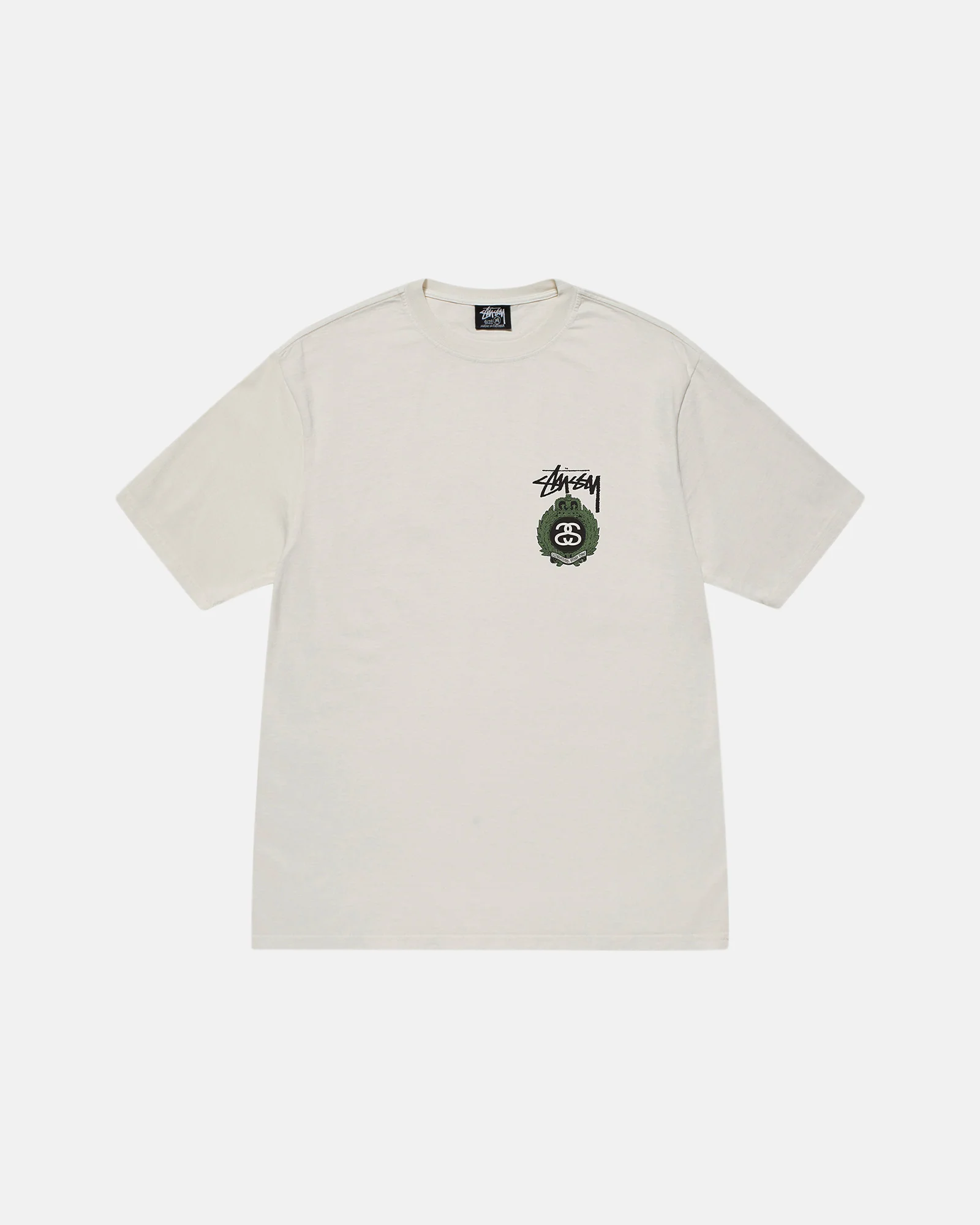 Stussy crown wreath pigment dyed tee white